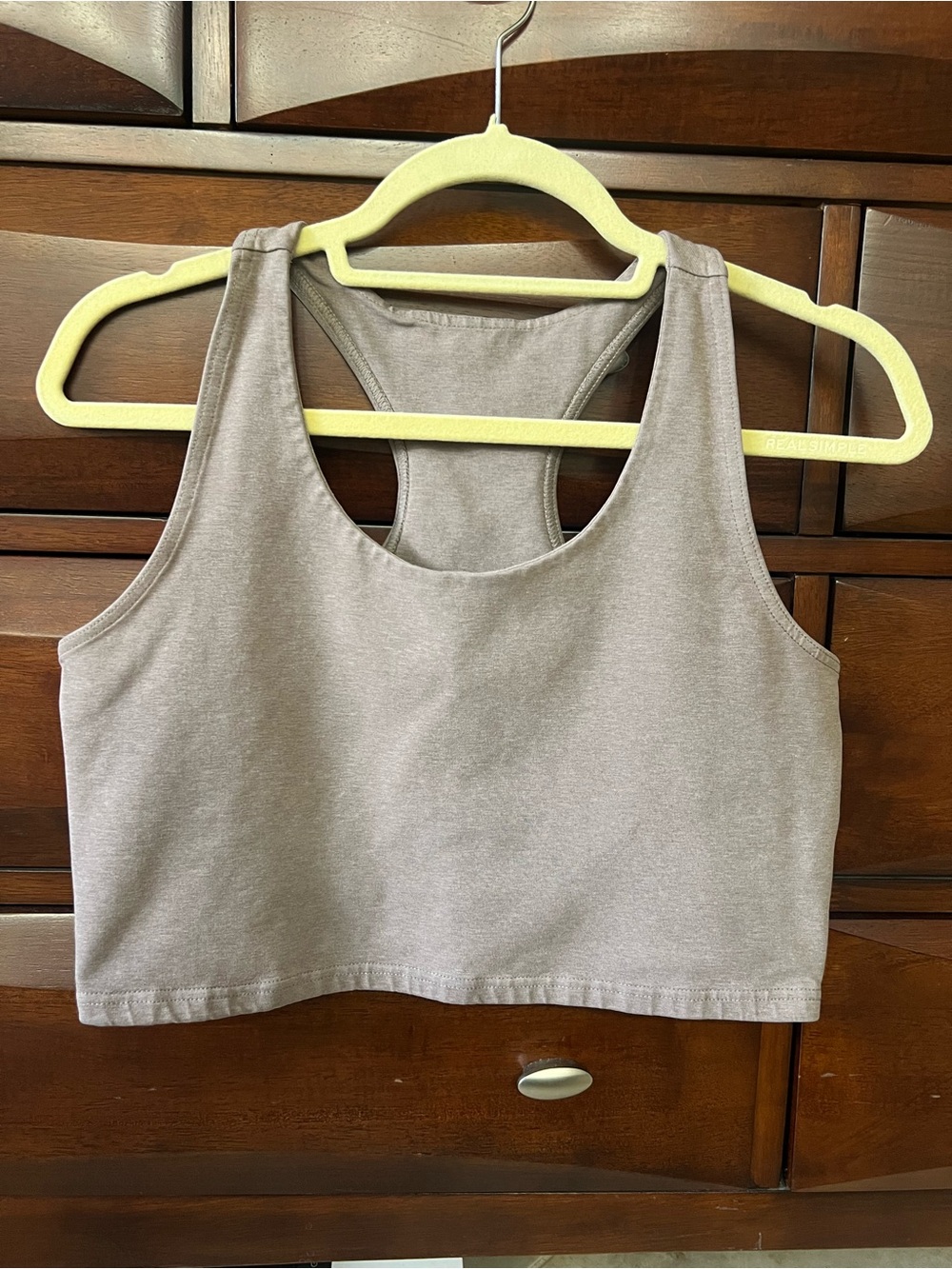 ‼️EUC: Pact Organic Taupe Racerback Bra Top - L - Picture 5 of 8